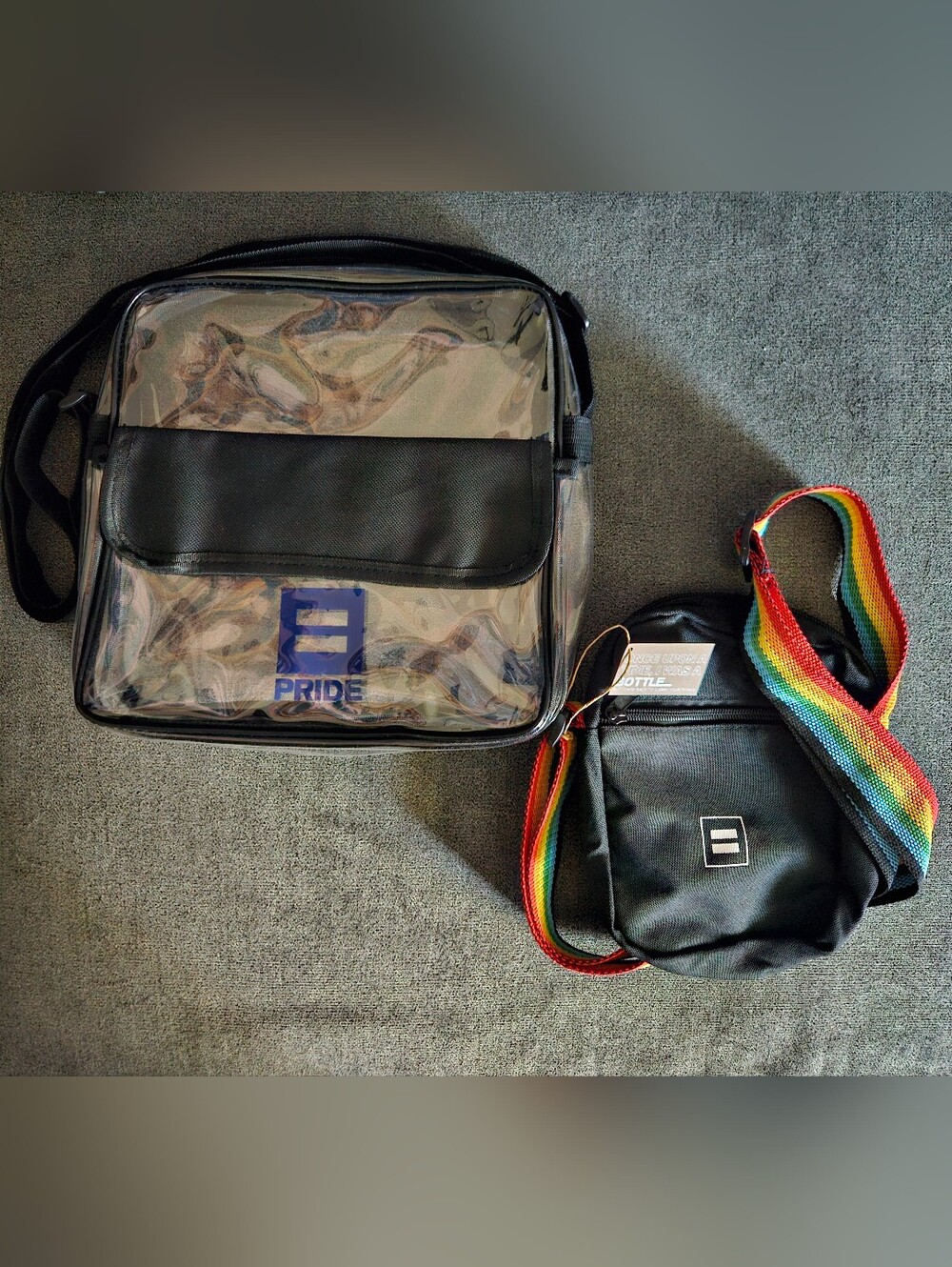 Human Rights Campaign HRC Bag Bundle - Clear Stadium Bag & Rainbow Crossbody